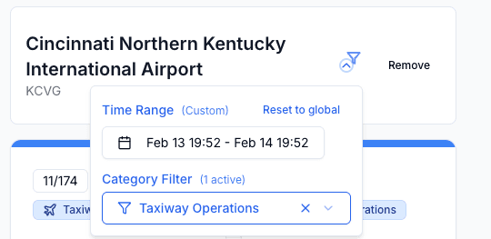 Overwrite filter for specific airports